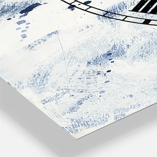 Designart Blue Wipe Out 3 Panel Farmhouse Wall Clock